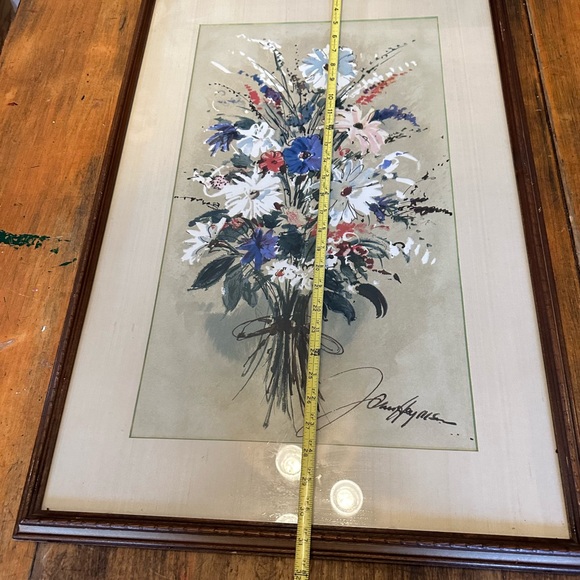 Vintage XL Framed John Haymson Serigraph “Bouquet Flowers” 31.5” x 22.75” - Picture 6 of 6